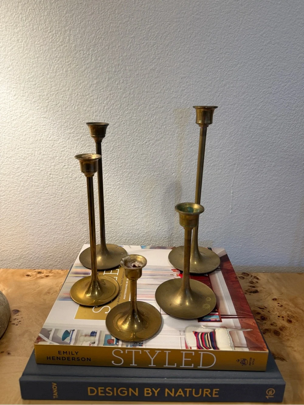 Vintage Brass Taper Candle Holders Set - Classic Gold Finish